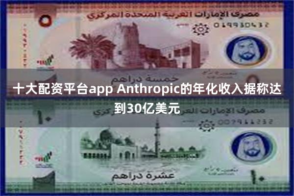 十大配资平台app Anthropic的年化收入据称达到30亿美元