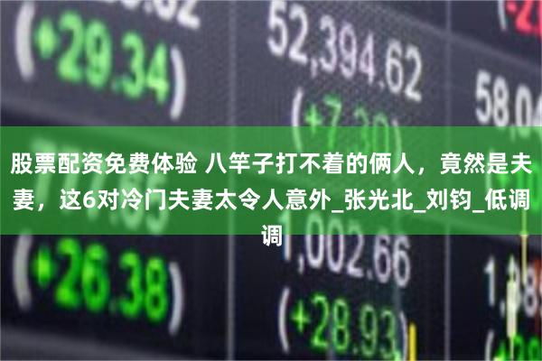 股票配资免费体验 八竿子打不着的俩人，竟然是夫妻，这6对冷门夫妻太令人意外_张光北_刘钧_低调