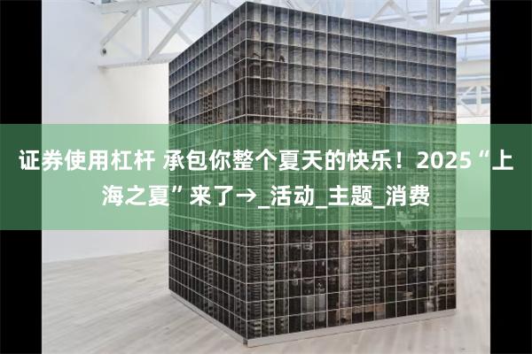 证券使用杠杆 承包你整个夏天的快乐！2025“上海之夏”来了→_活动_主题_消费