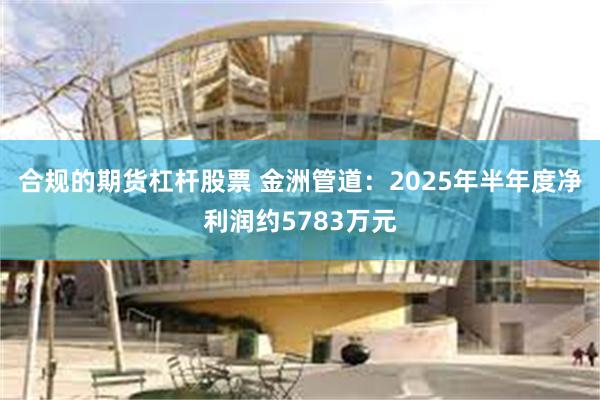 合规的期货杠杆股票 金洲管道：2025年半年度净利润约5783万元